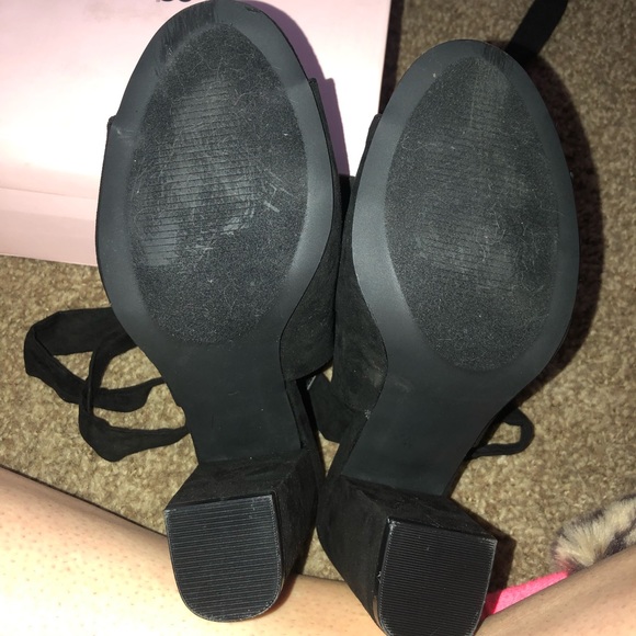 JustFab black shooties w/ suede ankle ties! - Picture 7 of 7